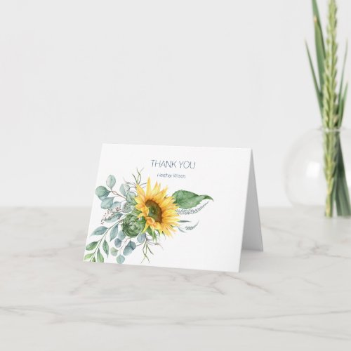 Elegant Sunflower Thank You Folded Note Card