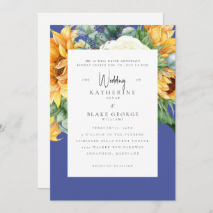 Elegant Sunflower Tuscan Wedding Bride Parents Invitation