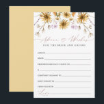 Elegant Sunflower Wedding Advice Card<br><div class="desc">Overall, the Sunflower Advice & Wishes for Bride and Groom Bridal Shower card is a breathtaking blend of autumnal charm and artistic elegance. The intricate sunflower illustrations, the captivating color palette, and the exquisite calligraphy all come together to create a design that is visually stunning and emotionally meaningful. This card...</div>