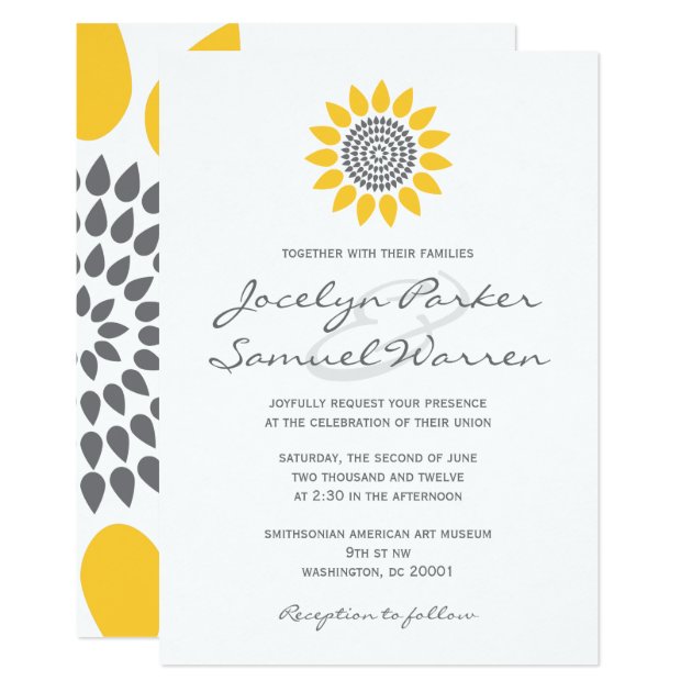 Elegant Sunflower Wedding Invitation