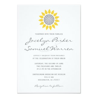 Elegant Sunflower Wedding Card