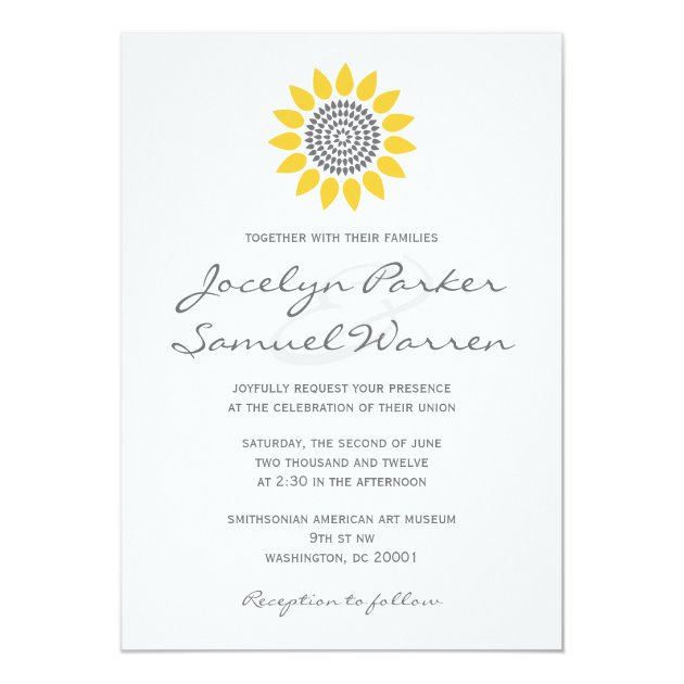 Elegant Sunflower Wedding Invitation