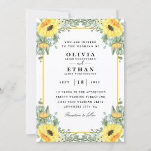 Elegant Sunflower wedding card