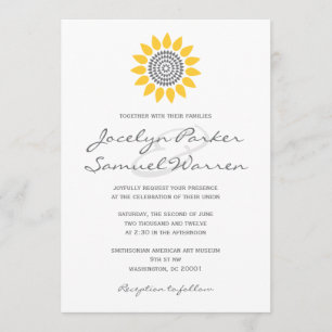 Elegant Sunflower Wedding Invitation