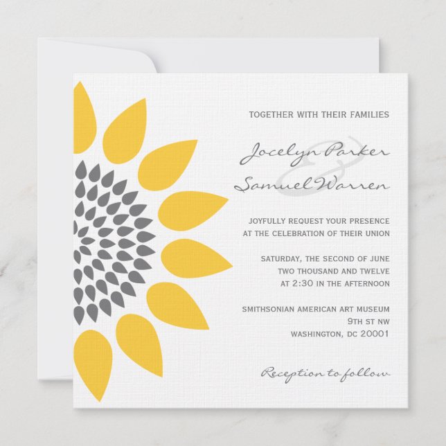 Elegant Sunflower Wedding Invitation (Front)