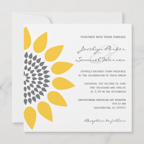 Elegant Sunflower Wedding Invitations