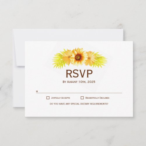 Elegant Sunflower Wedding RSVP