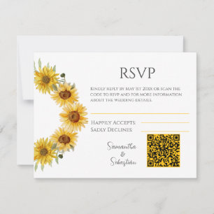Elegant Sunflower Wedding RSVP Enclosure Card