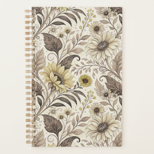 Elegant Sunflowers Art Nouveau Planner