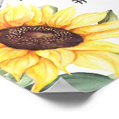 Elegant Sunflowers Boho Bridal Shower Photo Prop Poster (Corner)