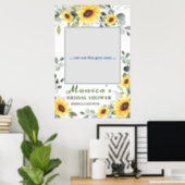 Elegant Sunflowers Boho Bridal Shower Photo Prop Poster (Home Office)