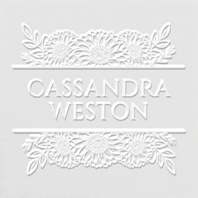 Elegant Sunflowers Border Name Embosser (Design)