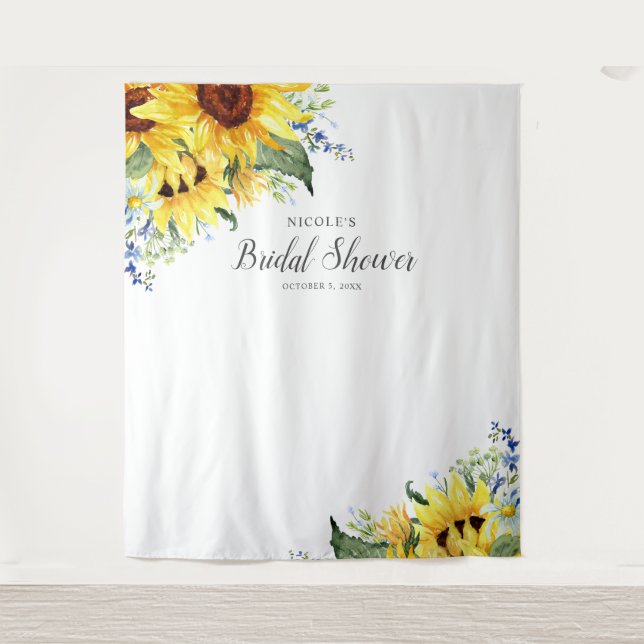 Elegant Sunflowers Bridal Shower Backdrop (Front)