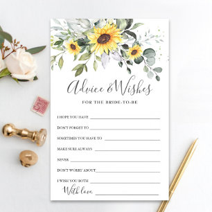 Elegant Sunflowers Eucalyptus Advice & Wishes Card