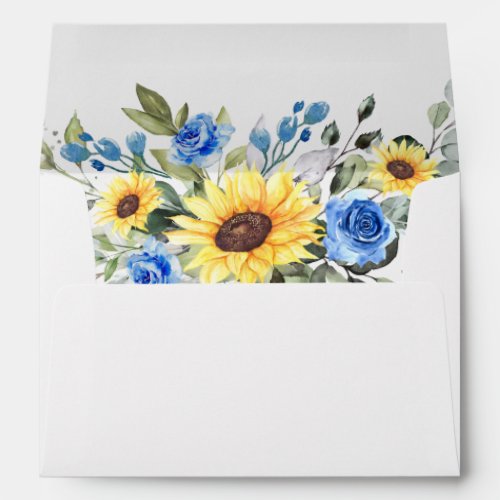 Elegant Sunflowers Eucalyptus Blue flowers Envelope