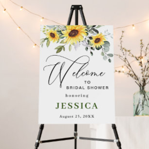 Elegant Sunflowers Eucalyptus Bridal Shower Foam B Board