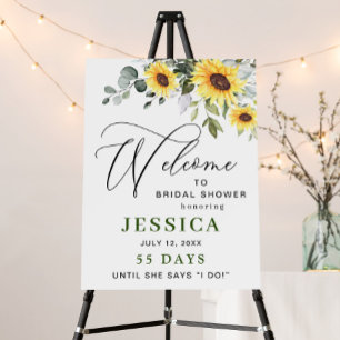 Elegant Sunflowers Eucalyptus Bridal Shower Foam Board