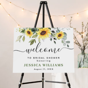 Elegant Sunflowers Eucalyptus Bridal Shower Foam Board