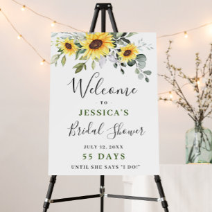 Elegant Sunflowers Eucalyptus Bridal Shower Foam Board
