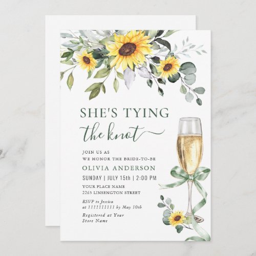 Elegant Sunflowers Eucalyptus BRIDAL SHOWER Invitation