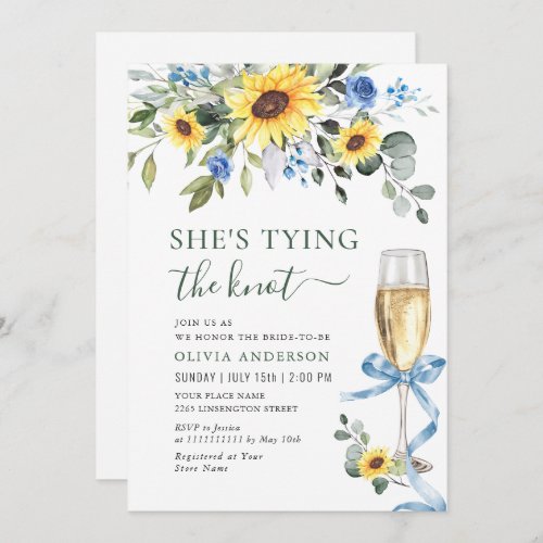 Elegant Sunflowers Eucalyptus BRIDAL SHOWER Invitation