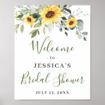 Elegant Sunflowers Eucalyptus Bridal Shower Poster<br><div class="desc">Elegant Sunflowers Eucalyptus Couple Shower Poster.
The default size is 8 x 10 inches,  you can change it to a larger size. 
For further customization,  please click the "customize further" link and use our design tool to modify this template.
If you need a help,  contact me,  please.</div>