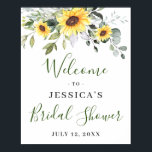 Elegant Sunflowers Eucalyptus Bridal Shower Poster<br><div class="desc">Elegant Sunflowers Eucalyptus Couple Shower Poster.
The default size is 8 x 10 inches,  you can change it to a larger size. 
For further customization,  please click the "customize further" link and use our design tool to modify this template.
If you need a help,  contact me,  please.</div>
