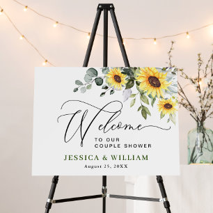 Elegant Sunflowers Eucalyptus COUPLE SHOWER Foam Board