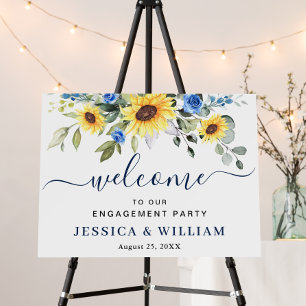 Elegant Sunflowers Eucalyptus ENGAGEMENT PARTY Foam Board