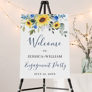 Elegant Sunflowers Eucalyptus ENGAGEMENT PARTY Foam Board