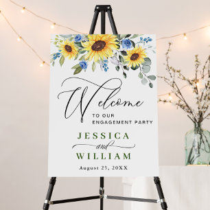 Elegant Sunflowers Eucalyptus ENGAGEMENT PARTY Foam Board