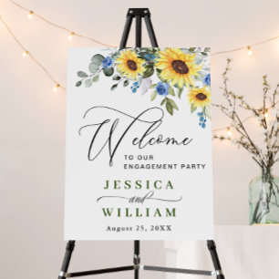 Elegant Sunflowers Eucalyptus ENGAGEMENT PARTY Foam Board