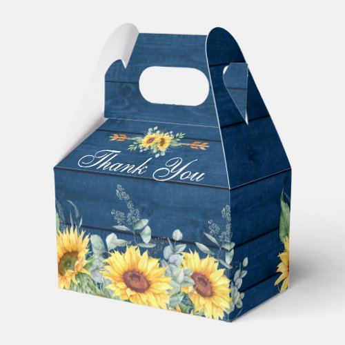 Elegant Sunflowers Eucalyptus Floral Bridal Shower Favor Boxes