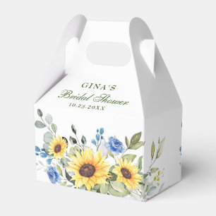 Elegant Sunflowers Eucalyptus Floral Bridal Shower Favor Boxes