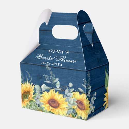 Elegant Sunflowers Eucalyptus Floral Bridal Shower Favor Boxes