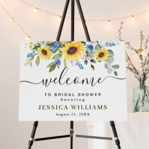 Elegant Sunflowers Eucalyptus Floral Bridal Shower Foam Board