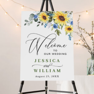 Elegant Sunflowers Eucalyptus Floral WEDDING Foam Board