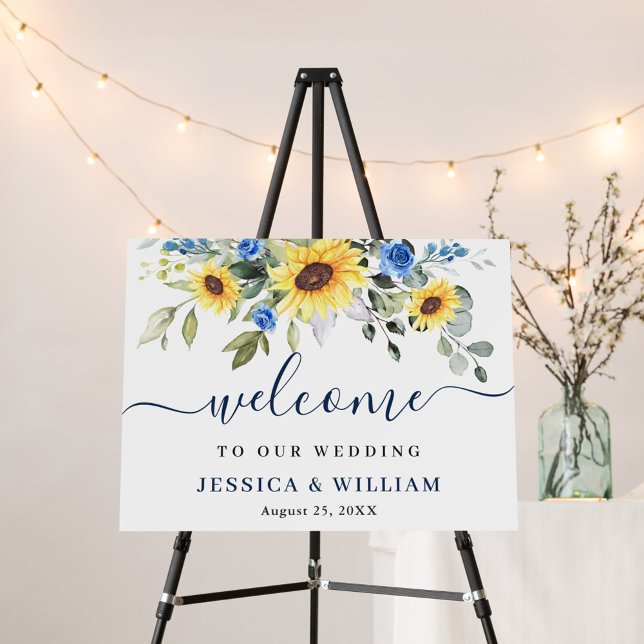Elegant Sunflowers Eucalyptus Floral WEDDING Foam Board (Creator Uploaded)