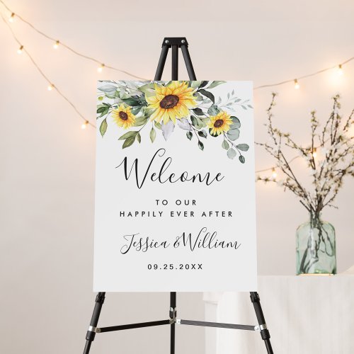 Elegant Sunflowers Eucalyptus Floral WEDDING Foam Board