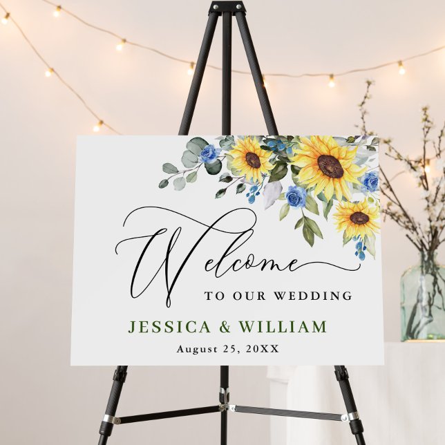 Elegant Sunflowers Eucalyptus Floral WEDDING Foam Board (Creator Uploaded)