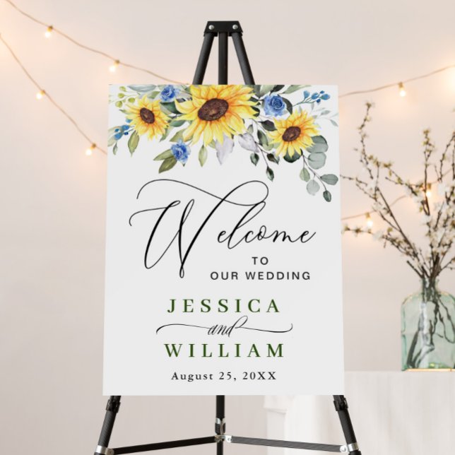 Elegant Sunflowers Eucalyptus Floral WEDDING Foam Board (Creator Uploaded)