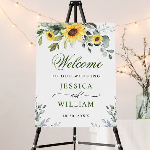 Elegant Sunflowers Eucalyptus Floral WEDDING Foam Board