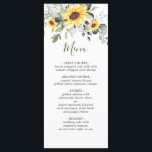 Elegant Sunflowers Eucalyptus Greenery Wedding Menu<br><div class="desc">For further customization,  please click the "customize further" link and use our design tool to modify this template.</div>