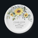 Elegant Sunflowers Eucalyptus Greenery Wedding Paper Plates<br><div class="desc">Elegant Sunflowers Eucalyptus Greenery Wedding Paper Plate.</div>