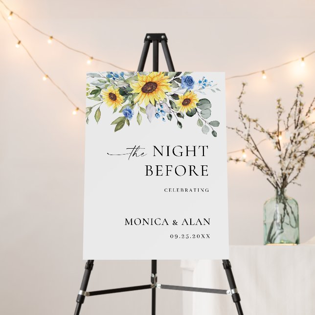 Elegant Sunflowers Eucalyptus REHEARSAL DINNER Foam Board (In Situ (Stand))
