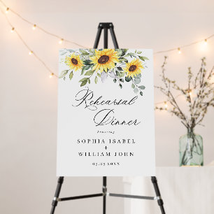 Elegant Sunflowers Eucalyptus REHEARSAL DINNER Foam Board