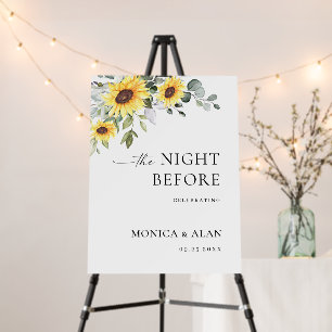 Elegant Sunflowers Eucalyptus REHEARSAL DINNER Foam Board