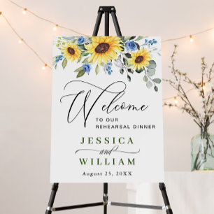 Elegant Sunflowers Eucalyptus REHEARSAL DINNER Foam Board