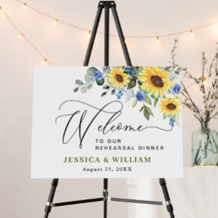 Elegant Sunflowers Eucalyptus REHEARSAL DINNER Foam Board