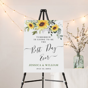 Elegant Sunflowers Eucalyptus REHEARSAL DINNER Foam Board